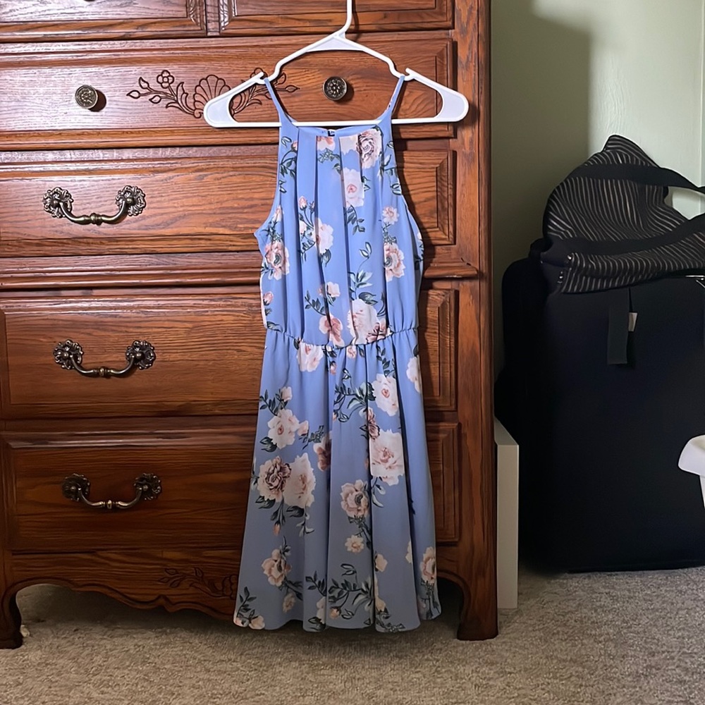Blue floral dress